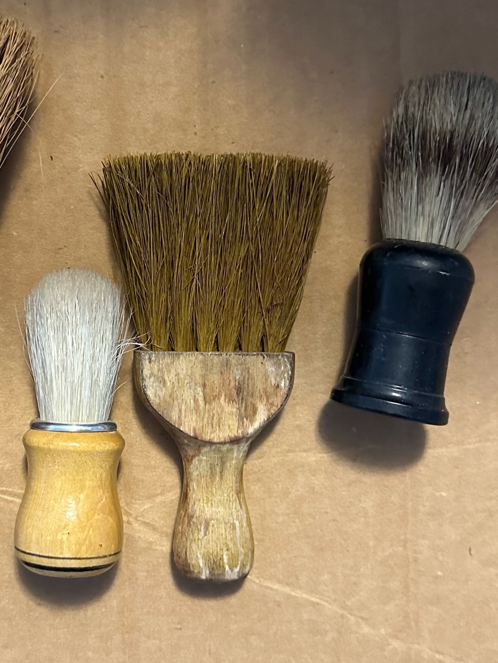 Vintage grooming and shaving brushes set of 3